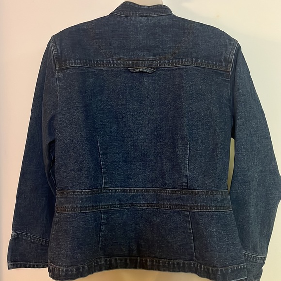 St. Johns Bay Denim Jacket Vintage Women's Size M Blue Denim Stand Up Collar - Picture 4 of 6